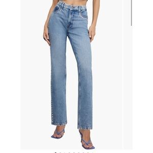 Good American Studded Straight Leg Jeans